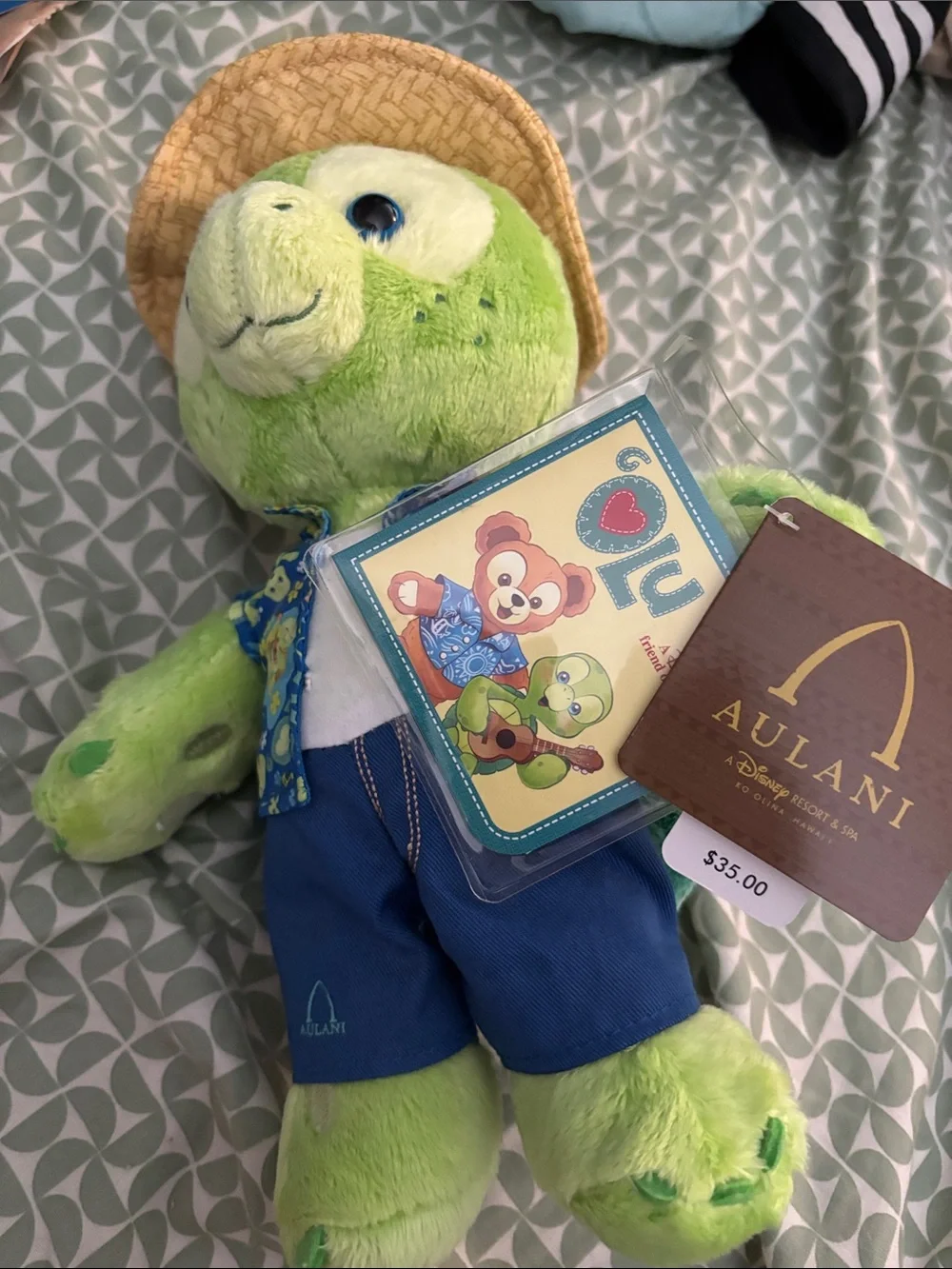 Aulani Disney “Olu” Duffy Friend Hawaii Green Plush Turtle